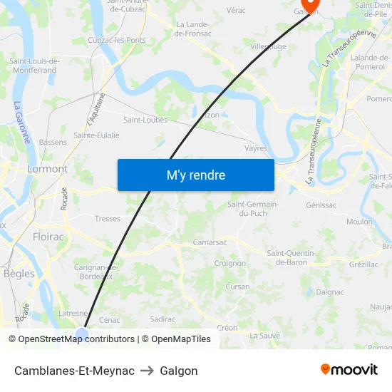 Camblanes-Et-Meynac to Galgon map