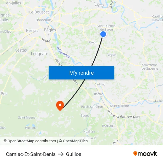 Camiac-Et-Saint-Denis to Guillos map