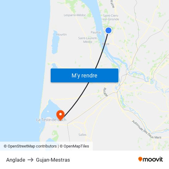 Anglade to Gujan-Mestras map