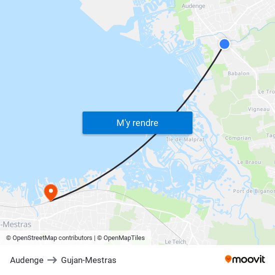 Audenge to Gujan-Mestras map