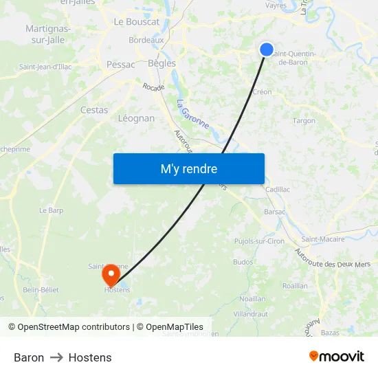 Baron to Hostens map
