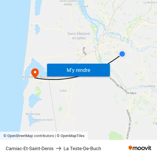 Camiac-Et-Saint-Denis to La Teste-De-Buch map