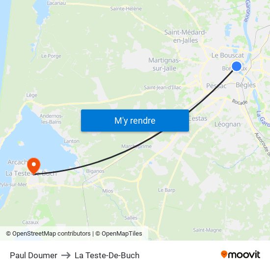 Paul Doumer to La Teste-De-Buch map
