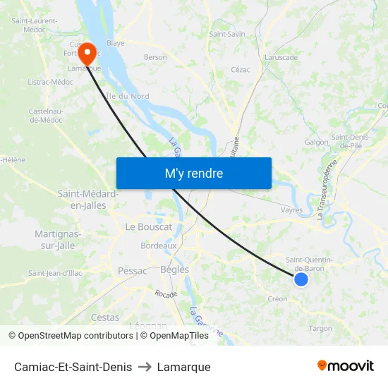 Camiac-Et-Saint-Denis to Lamarque map