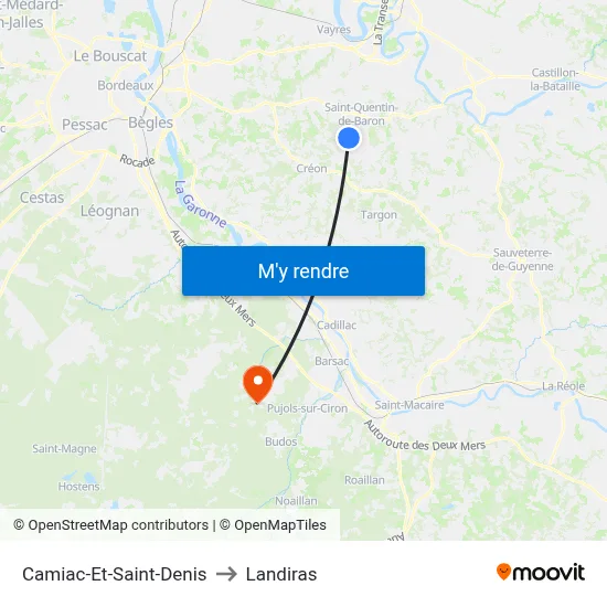 Camiac-Et-Saint-Denis to Landiras map
