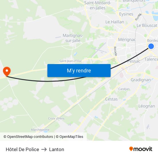 Hôtel De Police to Lanton map