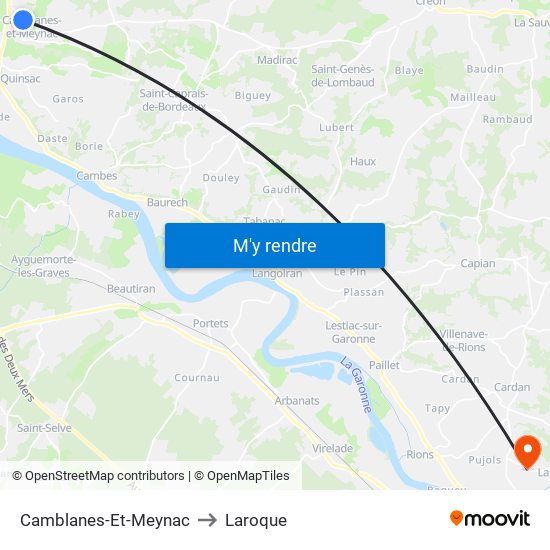Camblanes-Et-Meynac to Laroque map