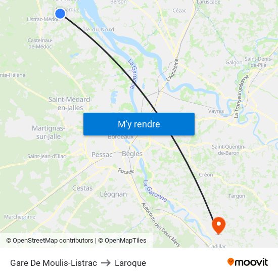 Gare De Moulis-Listrac to Laroque map