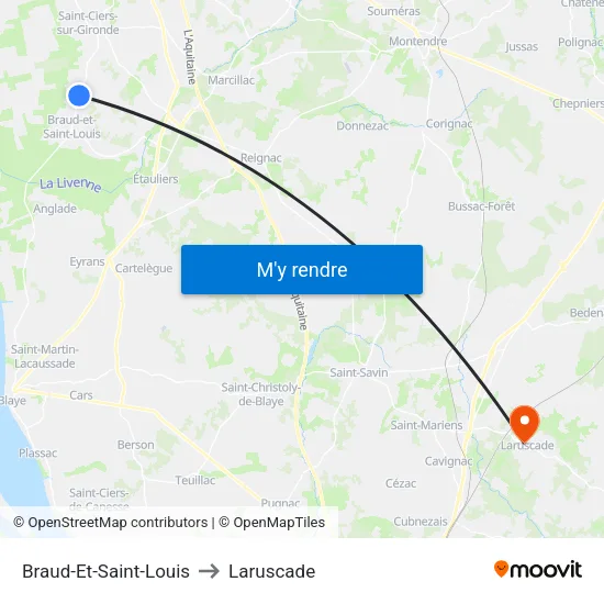 Braud-Et-Saint-Louis to Laruscade map
