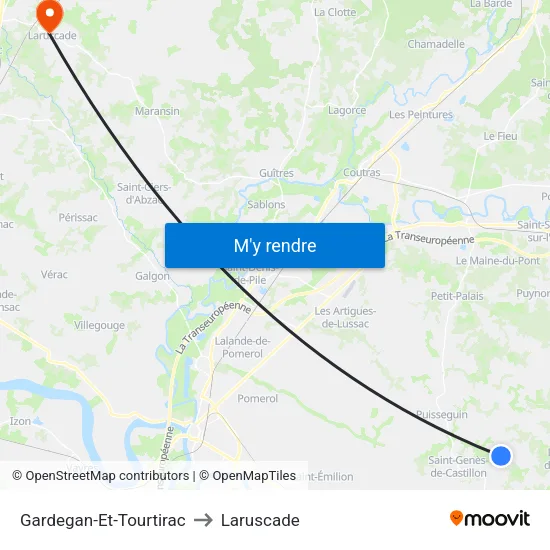 Gardegan-Et-Tourtirac to Laruscade map