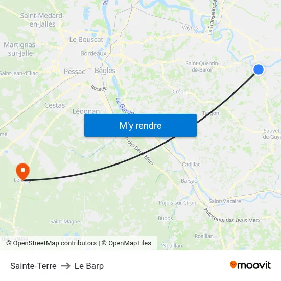 Sainte-Terre to Le Barp map