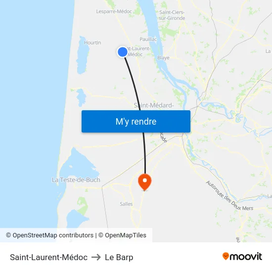 Saint-Laurent-Médoc to Le Barp map