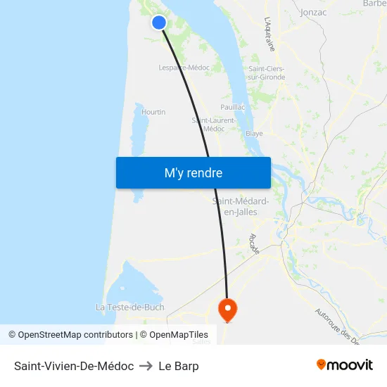 Saint-Vivien-De-Médoc to Le Barp map