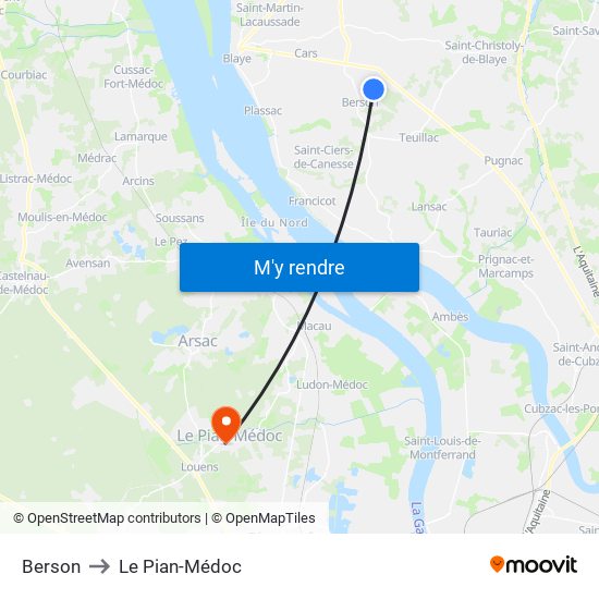 Berson to Le Pian-Médoc map