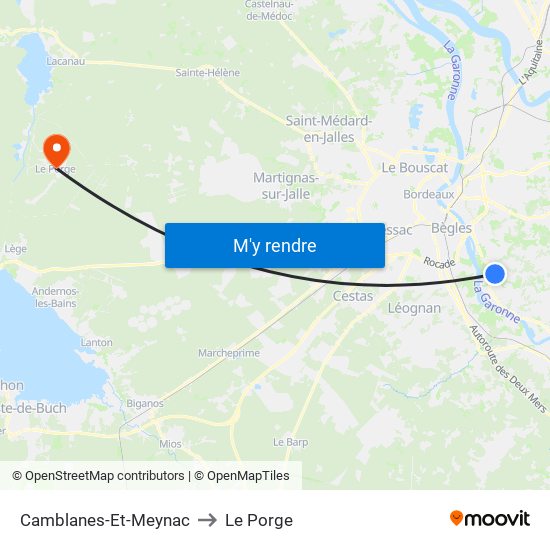 Camblanes-Et-Meynac to Le Porge map