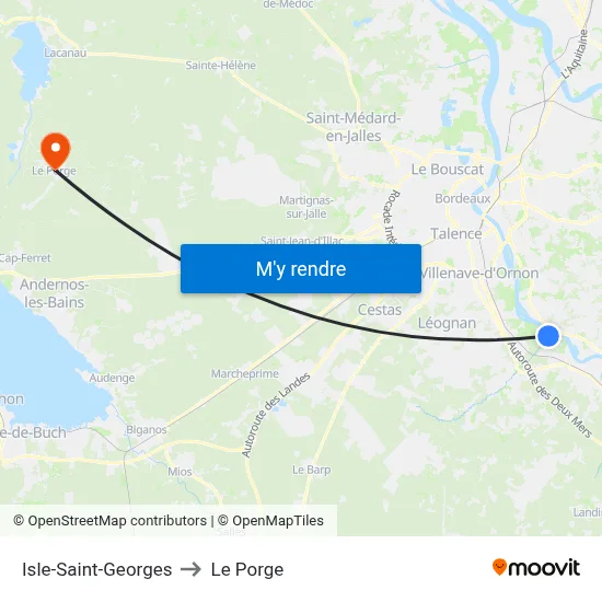 Isle-Saint-Georges to Le Porge map