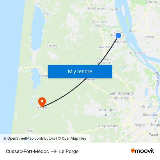 Cussac-Fort-Médoc to Le Porge map
