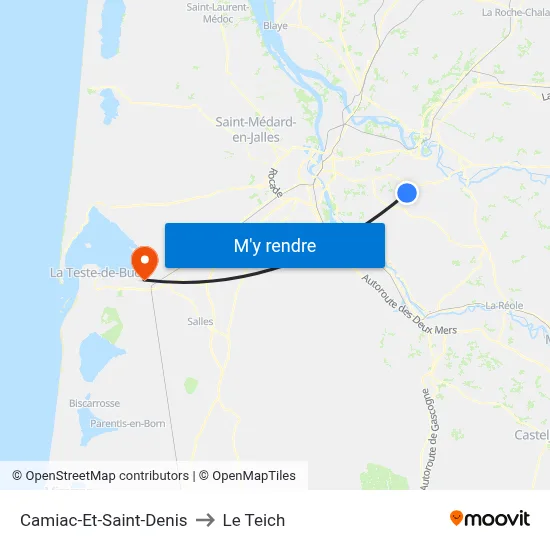 Camiac-Et-Saint-Denis to Le Teich map