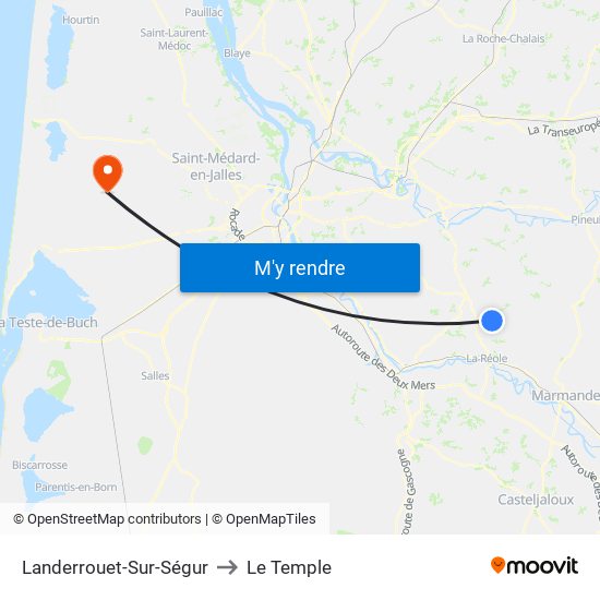 Landerrouet-Sur-Ségur to Le Temple map