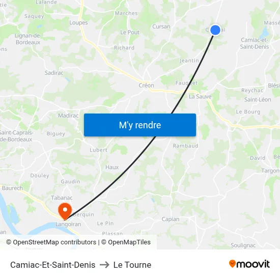 Camiac-Et-Saint-Denis to Le Tourne map