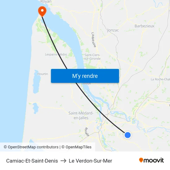 Camiac-Et-Saint-Denis to Le Verdon-Sur-Mer map
