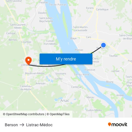 Berson to Listrac-Médoc map