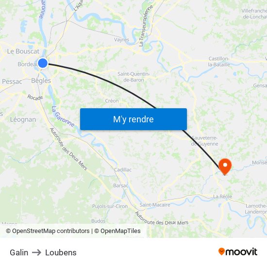 Galin to Loubens map