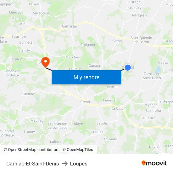 Camiac-Et-Saint-Denis to Loupes map