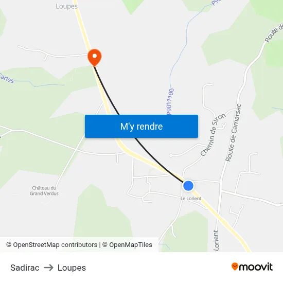 Sadirac to Loupes map
