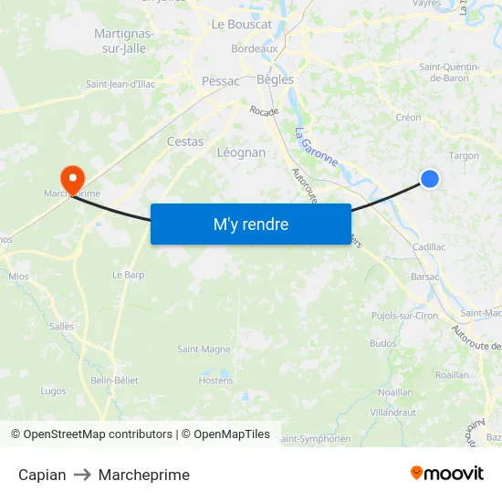 Capian to Marcheprime map