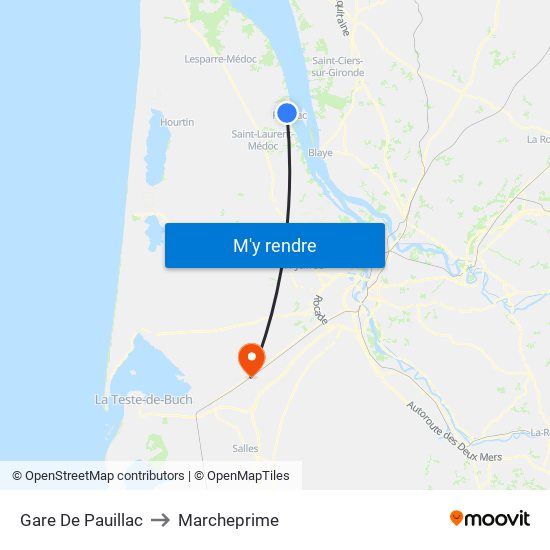 Gare De Pauillac to Marcheprime map