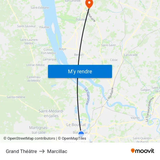 Grand Théâtre to Marcillac map