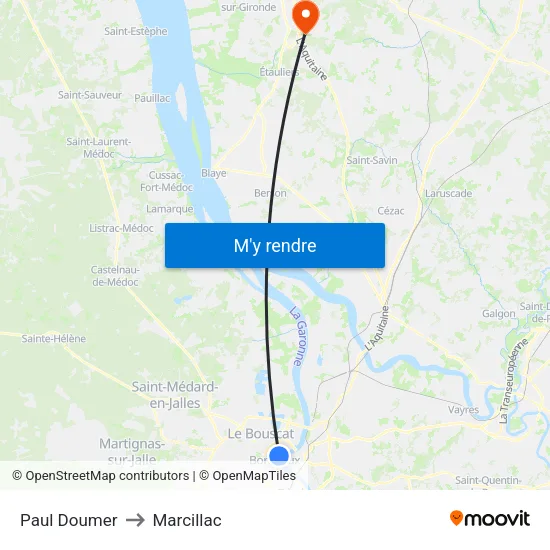 Paul Doumer to Marcillac map