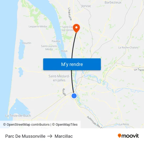 Parc De Mussonville to Marcillac map