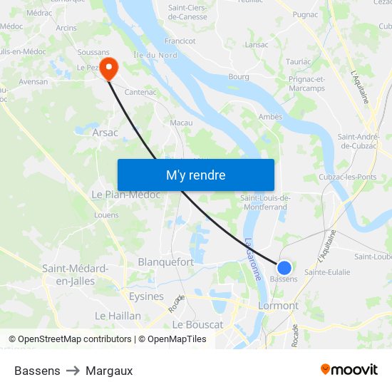 Bassens to Margaux map