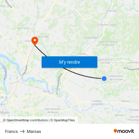 Francs to Marsas map
