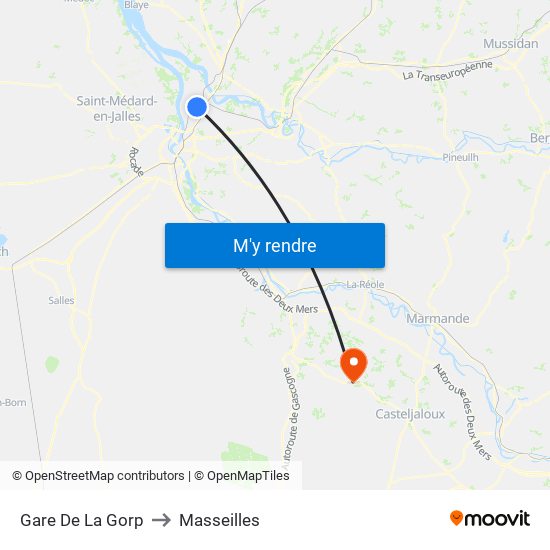 Gare De La Gorp to Masseilles map