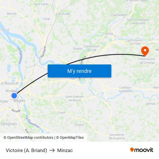 Victoire (A. Briand) to Minzac map