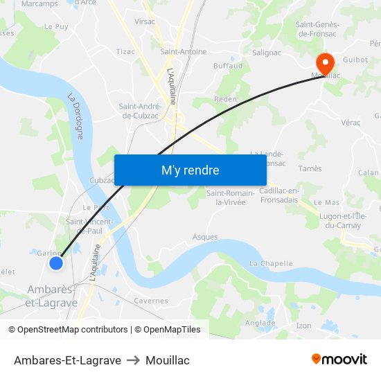 Ambares-Et-Lagrave to Mouillac map