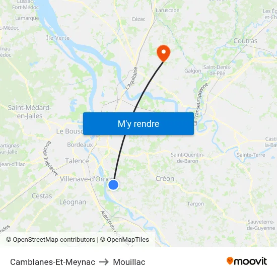 Camblanes-Et-Meynac to Mouillac map