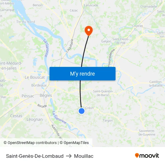 Saint-Genès-De-Lombaud to Mouillac map