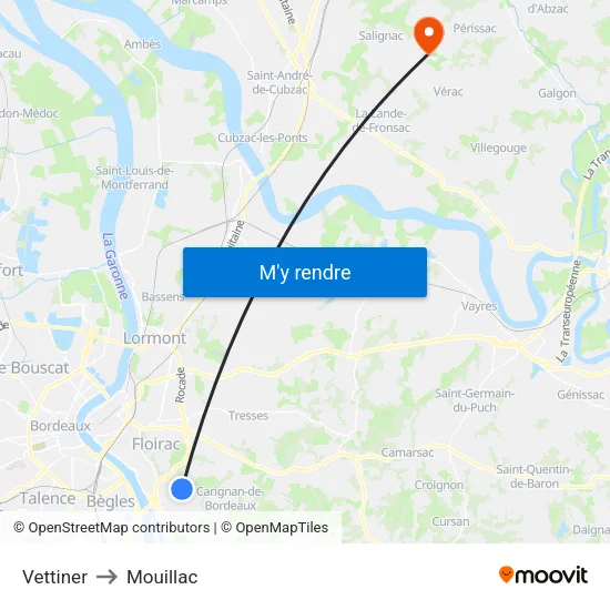 Vettiner to Mouillac map