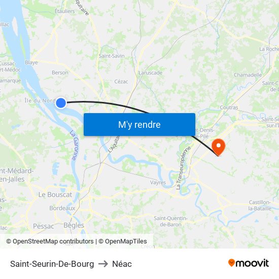 Saint-Seurin-De-Bourg to Néac map