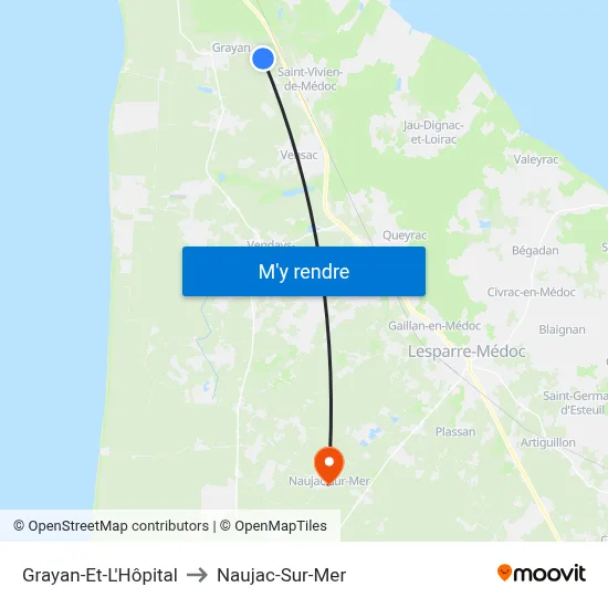 Grayan-Et-L'Hôpital to Naujac-Sur-Mer map