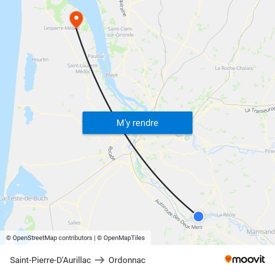 Saint-Pierre-D'Aurillac to Ordonnac map