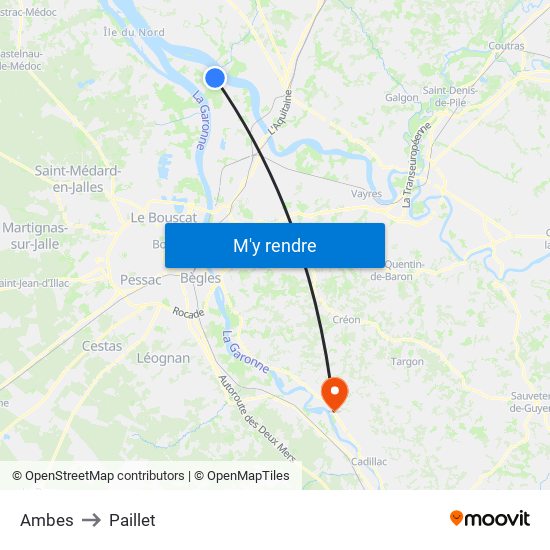 Ambes to Paillet map