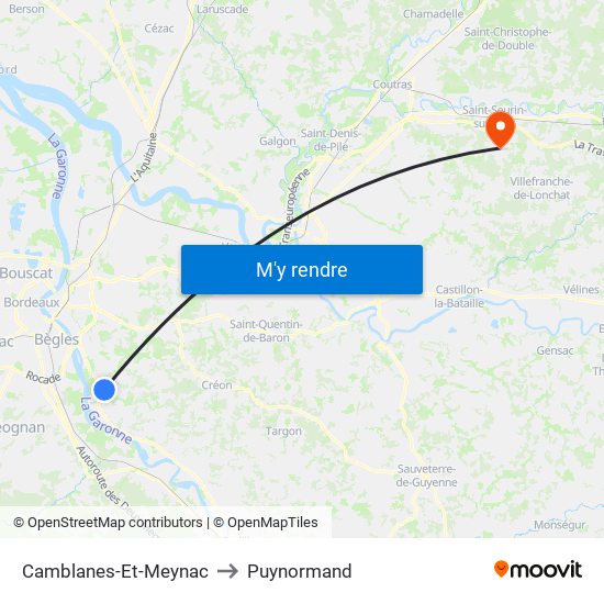 Camblanes-Et-Meynac to Puynormand map