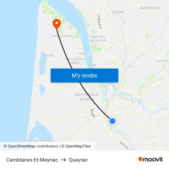 Camblanes-Et-Meynac to Queyrac map