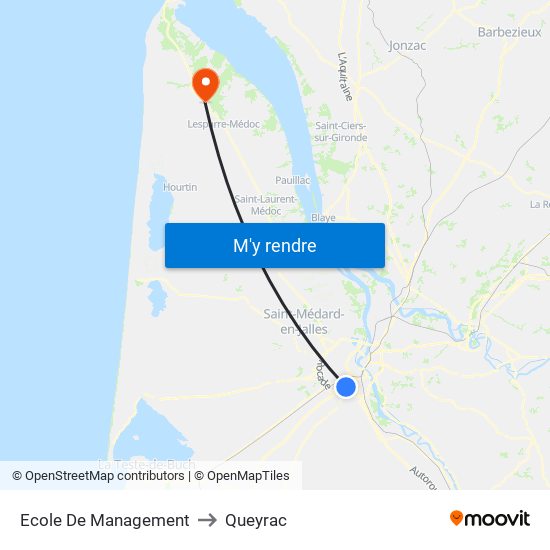 Ecole De Management to Queyrac map