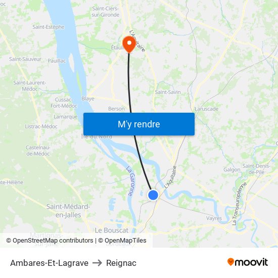 Ambares-Et-Lagrave to Reignac map